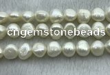 FWP260 15 inches 11mm - 12mm baroque white freshwater pearl strands