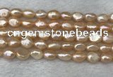 FWP280 15 inches 7mm - 8mm baroque pink freshwater pearl strands