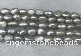 FWP281 15 inches 7mm - 8mm baroque grey freshwater pearl strands