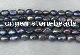FWP282 15 inches 7mm - 8mm baroque black freshwater pearl strands