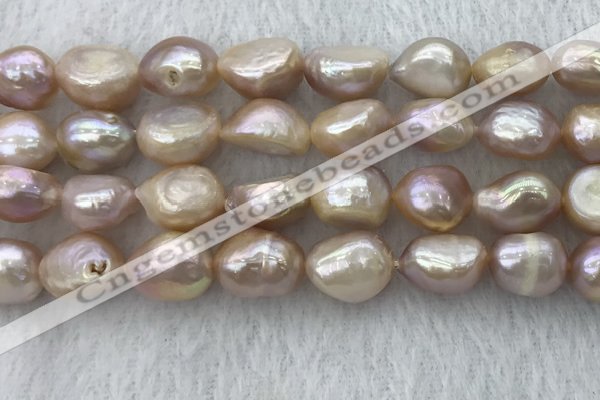 FWP306 15 inches 11mm - 12mm baroque purple freshwater pearl strands