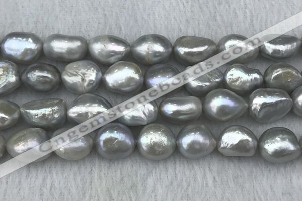 FWP307 15 inches 11mm - 12mm baroque grey freshwater pearl strands