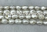 FWP312 15 inches 12mm - 13mm baroque white freshwater pearl strands