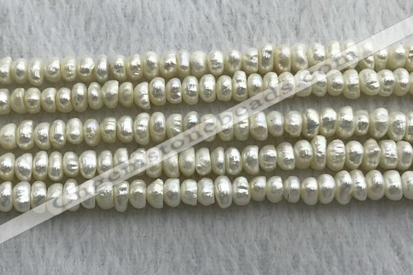 FWP320 14.5 inches 5.2mm button white freshwater pearl strands