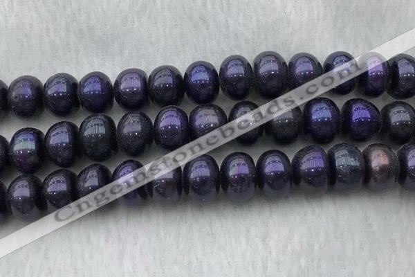 FWP330 15 inches 11mm - 12mm button black freshwater pearl strands