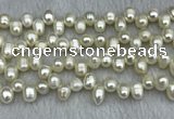 FWP340 Top-drilled 7mm - 8mm potato white freshwater pearl strands