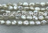 FWP352 15 inches 6mm - 7mm baroque white freshwater pearl strands