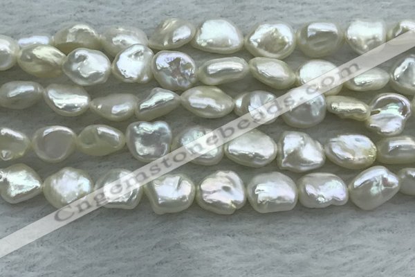 FWP352 15 inches 6mm - 7mm baroque white freshwater pearl strands