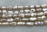 FWP355 8mm - 9mm baroque light purple freshwater pearl strands