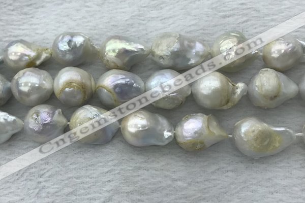 FWP362 15 inches 15mm - 18mm baroque freshwater nucleated pearl beads