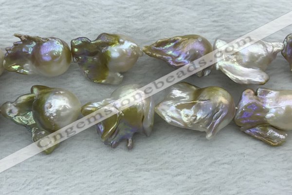 FWP370 15 inches 18mm - 22mm baroque freshwater nucleated pearl beads