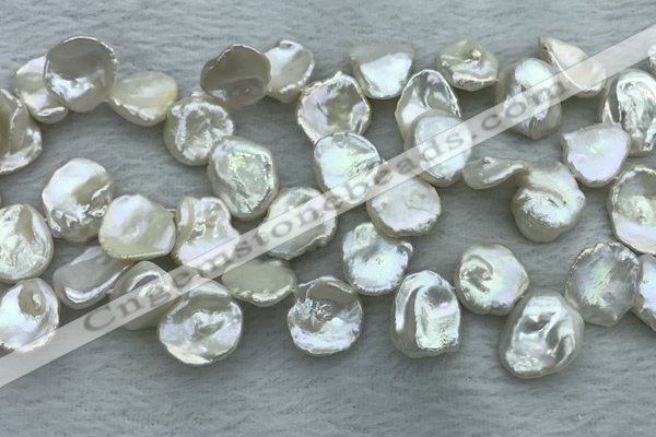 FWP375 Top-drilled 12mm - 15mm keshi freshwater pearl beads