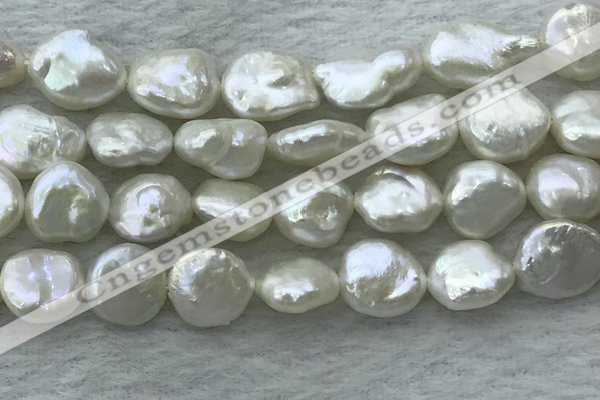 FWP385 15 inches 11mm - 12mm coin freshwater pearl beads