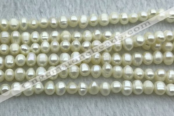 FWP39 14.5 inches 4mm - 5mm potato white freshwater pearl strands