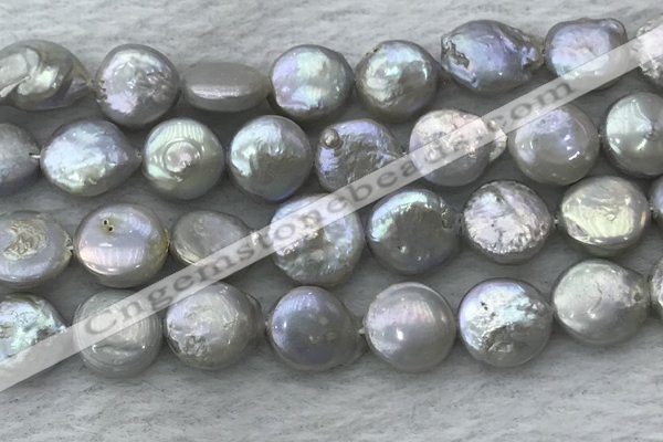 FWP390 15 inches 11mm - 12mm coin freshwater pearl beads