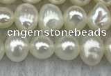 FWP40 14.5 inches 4mm - 5mm potato white freshwater pearl strands