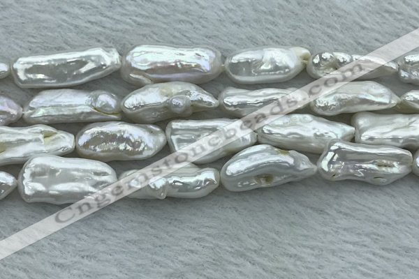 FWP411 15 inches 10*22mm - 11*25mm biwa freshwater pearl beads