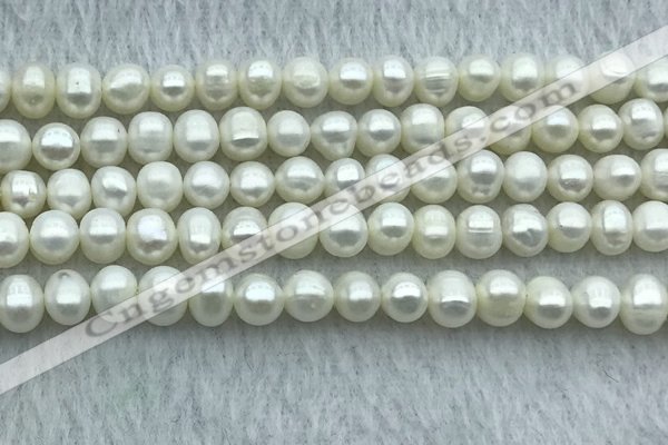 FWP42 14.5 inches 5.5mm - 6mm potato white freshwater pearl strands