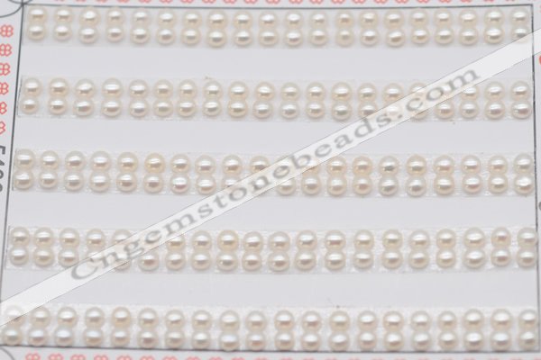 FWP450 half-drilled 3-3.5mm bread freshwater pearl beads