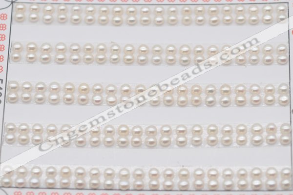 FWP450 half-drilled 3-3.5mm bread freshwater pearl beads