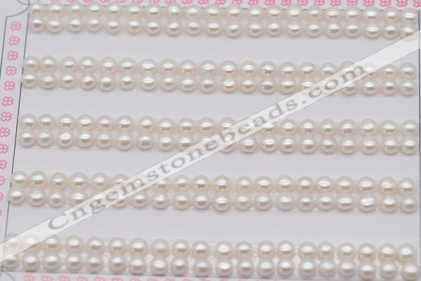 FWP451 half-drilled 3.5-4mm bread freshwater pearl beads