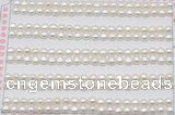 FWP452 half-drilled 4-4.5mm bread freshwater pearl beads