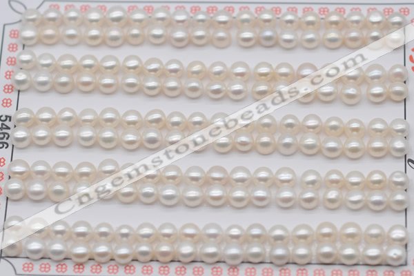 FWP453 half-drilled 4.5-5mm bread freshwater pearl beads