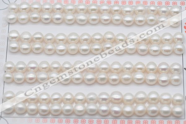 FWP455 half-drilled 5.5-6mm bread freshwater pearl beads