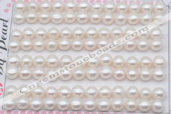 FWP458 half-drilled 7-7.5mm bread freshwater pearl beads