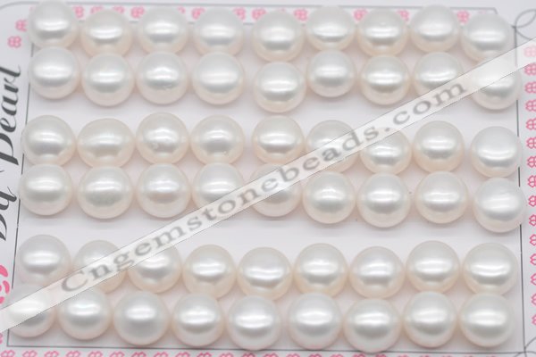 FWP463 half-drilled 9.5-10mm bread freshwater pearl beads