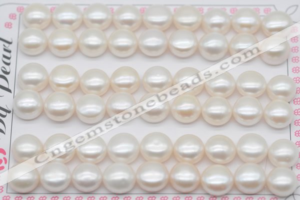 FWP464 half-drilled 10-10.5mm bread freshwater pearl beads