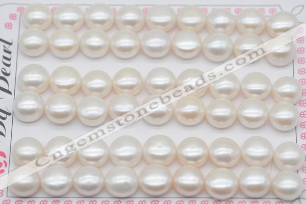 FWP464 half-drilled 10-10.5mm bread freshwater pearl beads