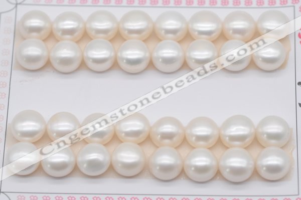 FWP465 half-drilled 10.5-11mm bread freshwater pearl beads