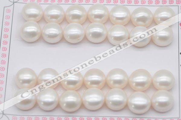 FWP468 half-drilled 12-12.5mm bread freshwater pearl beads