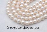 FWP483 14.5 inches 8mm - 9mm potato white freshwater pearl strands