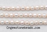 FWP488 14.5 inches 10mm - 11mm potato white freshwater pearl strands