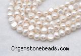 FWP490 14 inches 8mm - 9mm baroque white freshwater pearl strands