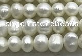 FWP51 14.5 inches 3mm - 4mm potato white freshwater pearl strands