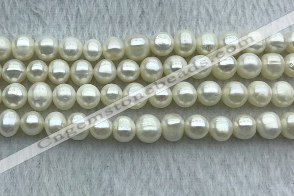 FWP71 15 inches 7mm - 8mm potato white freshwater pearl strands