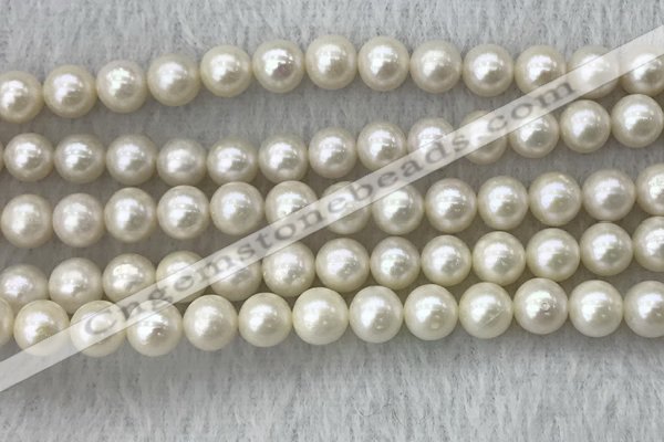 FWP74 15 inches 7mm - 8mm potato white freshwater pearl strands