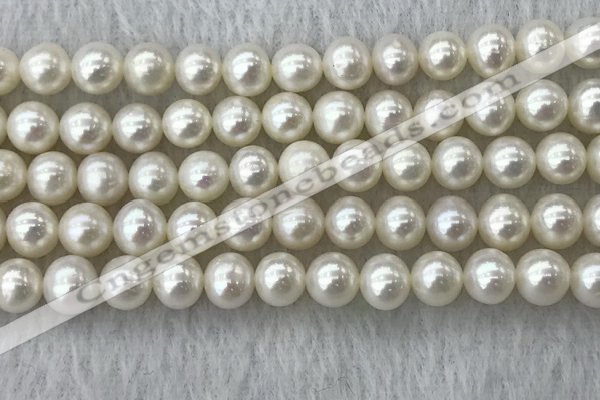 FWP76 15 inches 7mm - 8mm potato white freshwater pearl strands