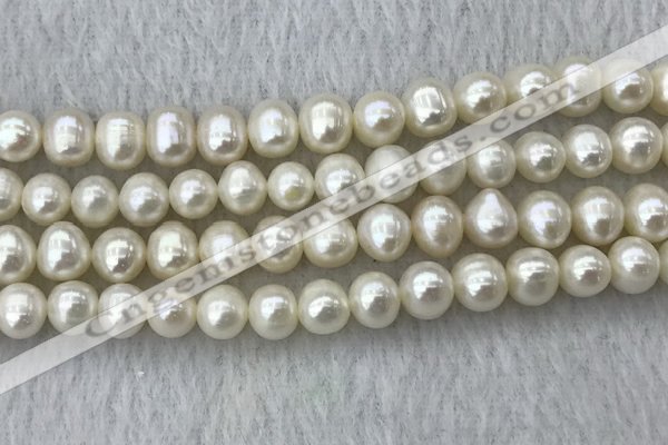 FWP81 15 inches 7mm - 8mm potato white freshwater pearl strands