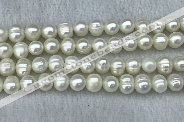 FWP84 15 inches 8mm - 9mm potato white freshwater pearl strands