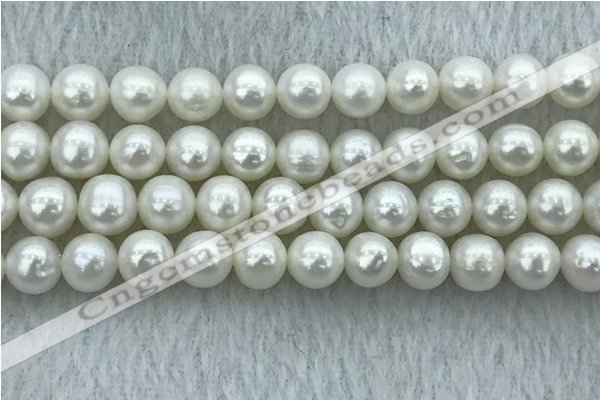 FWP91 15 inches 8mm - 9mm potato white freshwater pearl strands