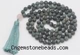 GMN1035 Hand-knotted 8mm, 10mm matte kambaba jasper 108 beads mala necklace with tassel