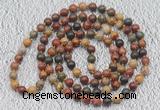 GMN112 Hand-knotted 6mm picasso jasper 108 beads mala necklaces