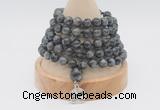 GMN1137 Hand-knotted 8mm, 10mm black labradorite 108 beads mala necklaces with charm
