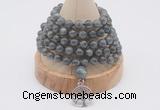 GMN1139 Hand-knotted 8mm, 10mm labradorite 108 beads mala necklaces with charm