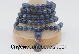 GMN1143 Hand-knotted 8mm, 10mm sodalite 108 beads mala necklaces with charm