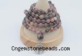 GMN1145 Hand-knotted 8mm, 10mm rhodonite 108 beads mala necklaces with charm